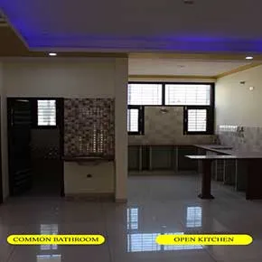 Common Bathroom and Open Kitchen